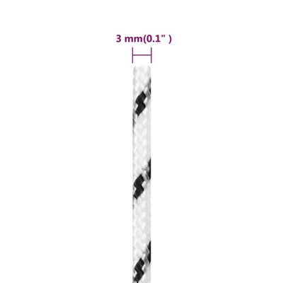 vidaXL punutud paadiköis, valge, 3 mm x 500 m polüester