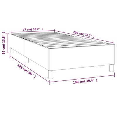 vidaXL voodiraam, must, 100x200 cm, kunstnahk