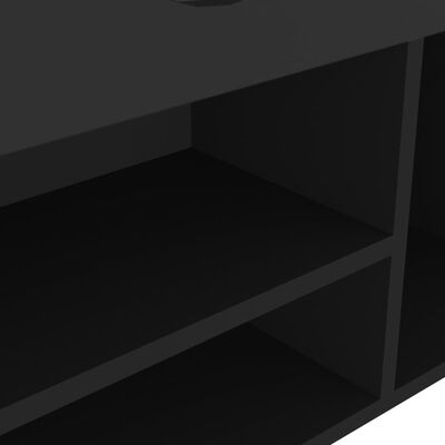 vidaXL jalatsipink padjaga, must, 104 x 30 x 49 cm, tehispuit