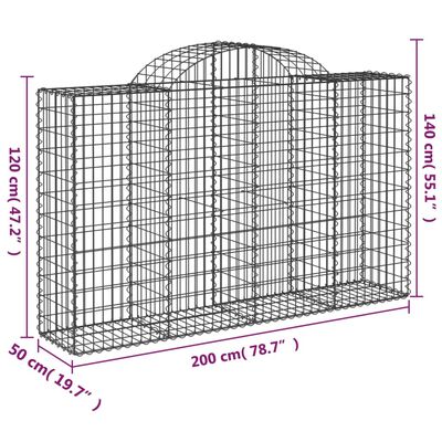 vidaXL kaarekujulised gabioonkorvid 9 tk, 200x50x120/140 cm, raud