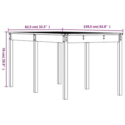 vidaXL aialaud, 159,5 x 82,5 x 76 cm, ebatsuuga puit