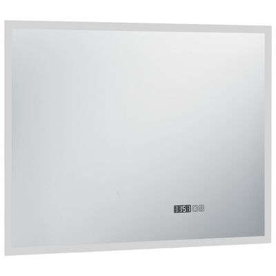 vidaXL vannitoa LED-seinapeegel puuteanduri ja ajanäidikuga 80 x 60 cm