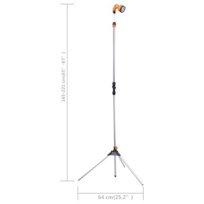 vidaXL aiadušš kolmjalaga, 221 cm, alumiinium