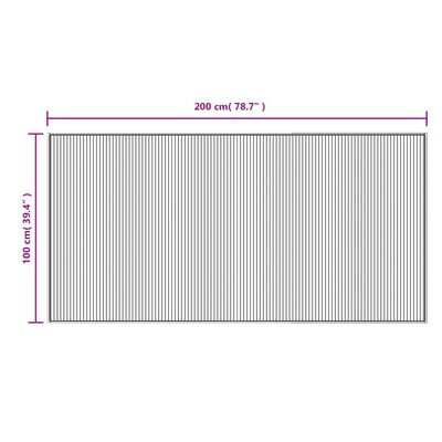 vidaXL vaip, ristkülikukujuline, pruun, 100 x 200 cm, bambus