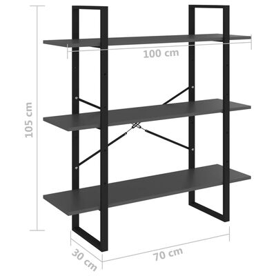 vidaXL raamaturiiul, hall, 100 x 30 x 105 cm, tehispuit