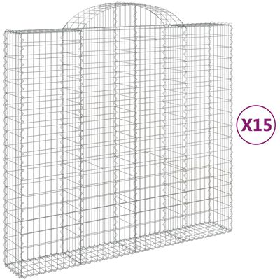 vidaXL kaarekujulised gabioonkorvid 15 tk, 200x50x180/200 cm, raud