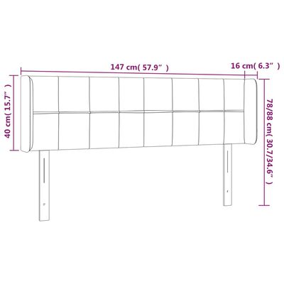 vidaXL LED-voodipeats, kreemjas, 147x16x78/88 cm, kangas