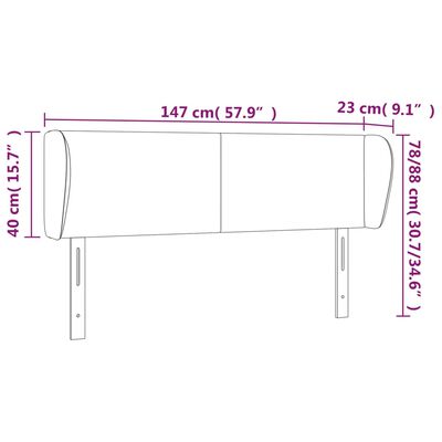 vidaXL voodipeats servadega, helehall, 147x23x78/88 cm, samet