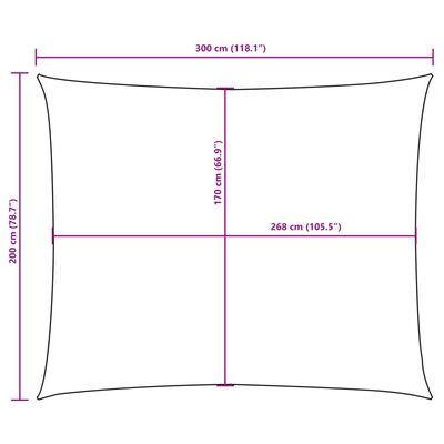 vidaXL oxford-kangast päikesepuri, ristkülikukujuline, 2 x 3 m, valge