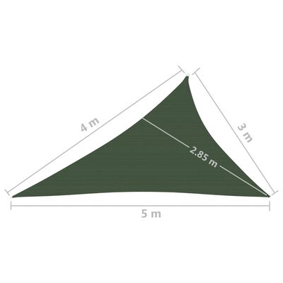 vidaXL päikesepuri 160 g/m² tumeroheline 3 x 4 x 5 m HDPE