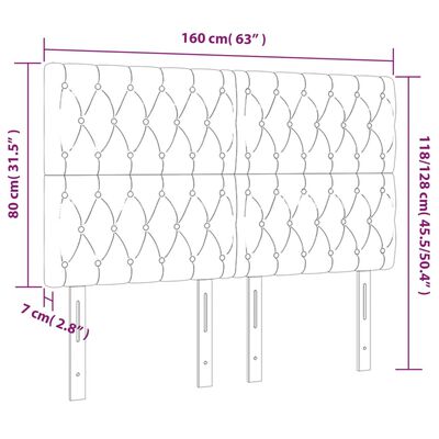 vidaXL voodipeatsid 4 tk, tumehall, 80x7x78/88 cm, samet