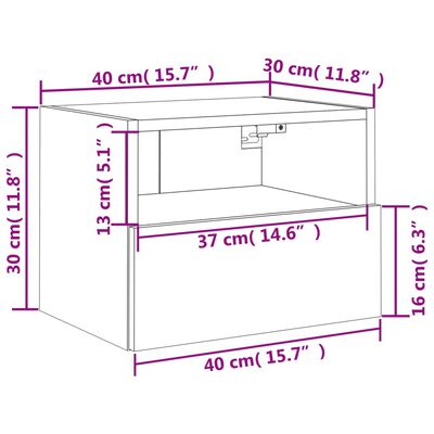 vidaXL teleri seinakapid 2 tk, must, 40 x 30 x 30 cm, tehispuit