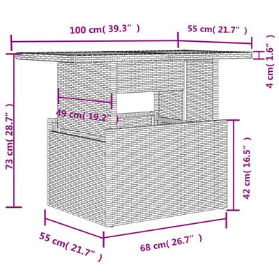 vidaXL 10-osaline aiadiivani komplekt patjadega, must, polürotang