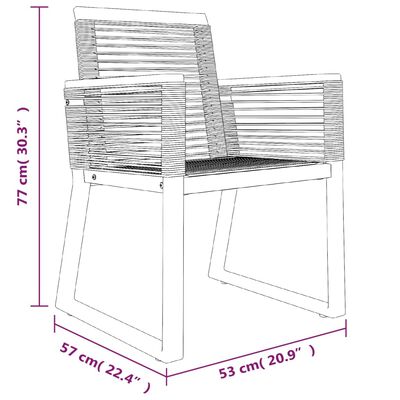 vidaXL 7-osaline aiamööbel, must, PVC-rotang