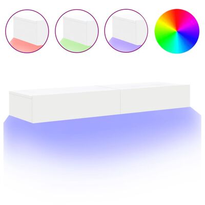 vidaXL LED-tuledega telerialused 2 tk, valge, 60 x 35 x 15,5 cm