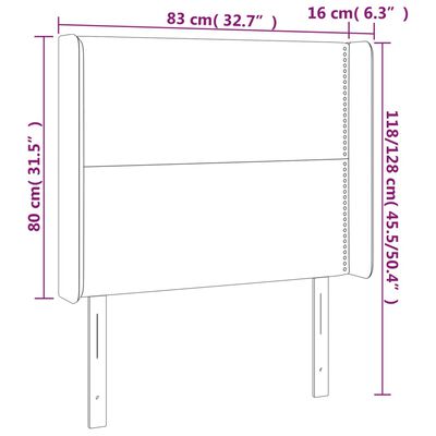 vidaXL voodipeats servadega, must, 83x16x118/128 cm, kunstnahk