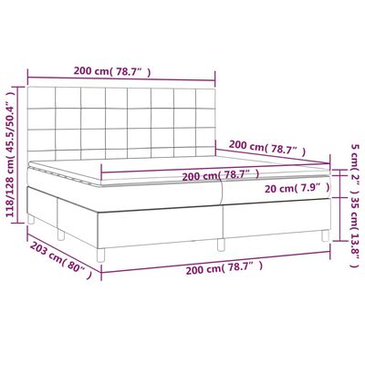 vidaXL kontinentaalvoodi madratsiga, must, 200x200 cm, samet