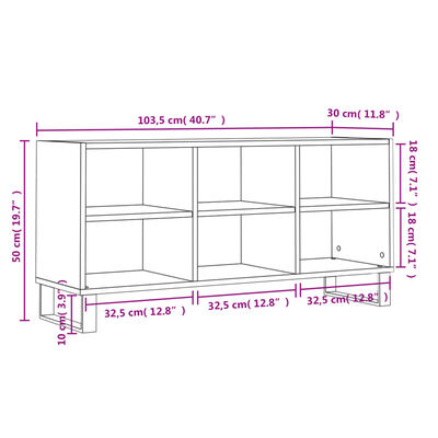 vidaXL telerikapp, betoonhall, 103,5 x 30 x 50 cm, tehispuit