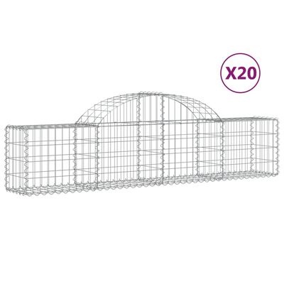 vidaXL kaarekujulised gabioonkorvid 20 tk, 200x30x40/60 cm, raud