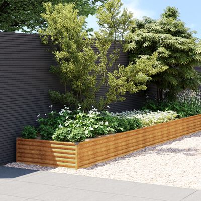 vidaXL taimekast, 960x100x36 cm, Corten-teras