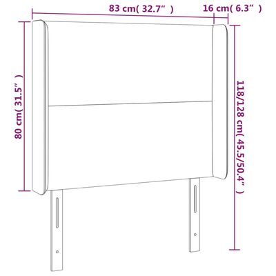 vidaXL voodipeats servadega, tumesinine, 83x16x118/128 cm, samet