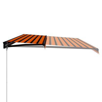 vidaXL käsitsi kasutatav varikatus, LED 600 x 300 cm, oranž ja pruun