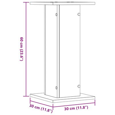 vidaXL taimealused 2 tk, must, 30 x 30 x 60 cm, tehispuit