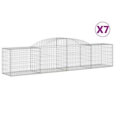 vidaXL kaarekujulised gabioonkorvid 7 tk, 300x50x60/80 cm, raud