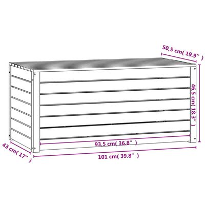 vidaXL aia hoiukast, hall, 101 x 50,5 x 46,5 cm, männipuit