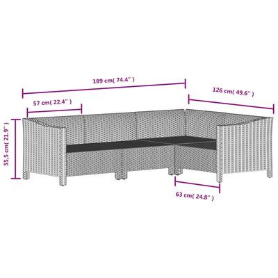 vidaXL 8-osaline aiamööbli komplekt patjadega, hall, polürotang