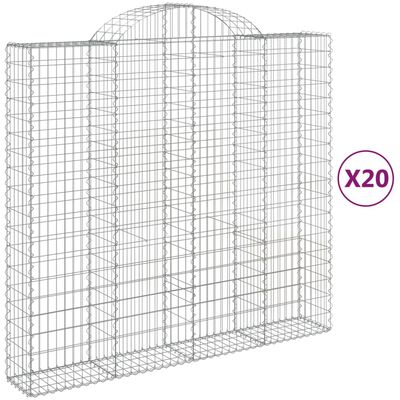 vidaXL kaarekujulised gabioonkorvid 20 tk, 200x50x180/200 cm, raud