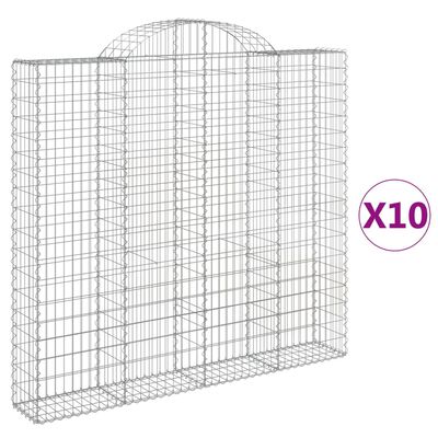 vidaXL kaarekujulised gabioonkorvid 10 tk, 200x30x180/200 cm, raud