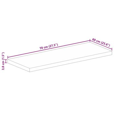 vidaXL lauaplaat 70x60x3,8 cm ristkülik akaatsiapuit