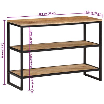 vidaXL konsoollaud, 100 x 35 x 70 cm, töötlemata mangopuit