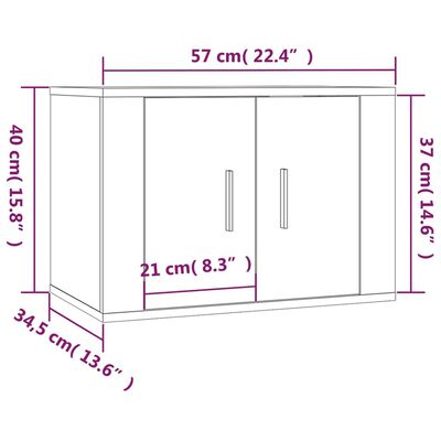 vidaXL seina telerikapid 2 tk, betoonhall, 57 x 34,5 x 40 cm