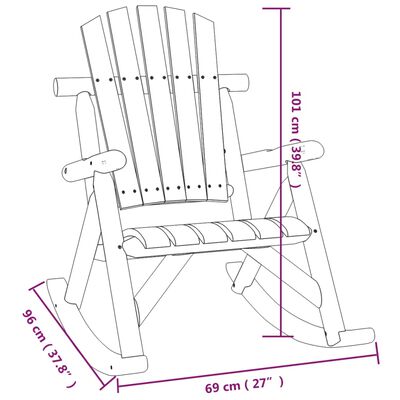 vidaXL aia kiiktool, 69 x 96 x 101 cm, kuusepuit