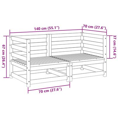 vidaXL 2-osaline aiadiivani komplekt, immutatud männipuit