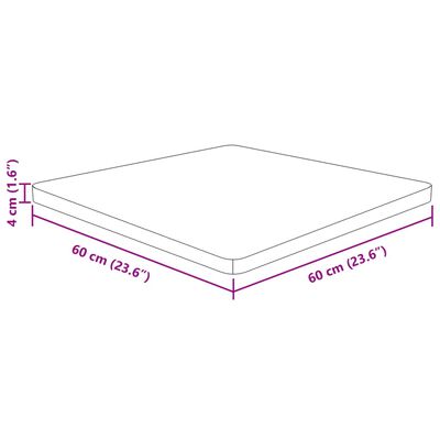 vidaXL kandiline lauaplaat, tumepruun, 60x60x4 cm, töödeldud tammepuit