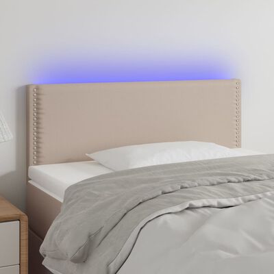 vidaXL LED-voodipeats, Cappuccino, 100x5x78/88 cm kunstnahk