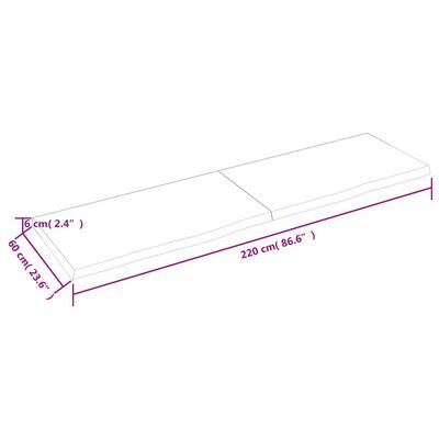 vidaXL vannitoa tasapind, tumepruun, 220x60x(2-6)cm töödeldud täispuit