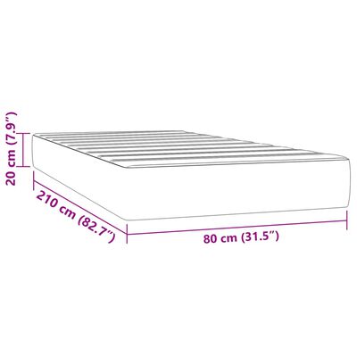 vidaXL vedrumadrats, must, 80x210x20 cm, samet