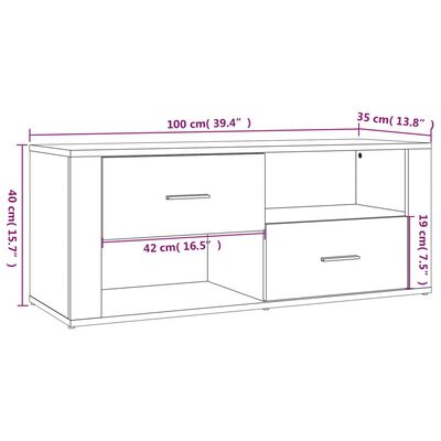 vidaXL telerikapp, pruun tamm, 100x35x40 cm, tehispuit