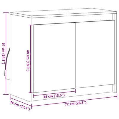 vidaXL puhvetkapp LED-tulega, suitsutatud tamm, 72x34x61 cm, tehispuit