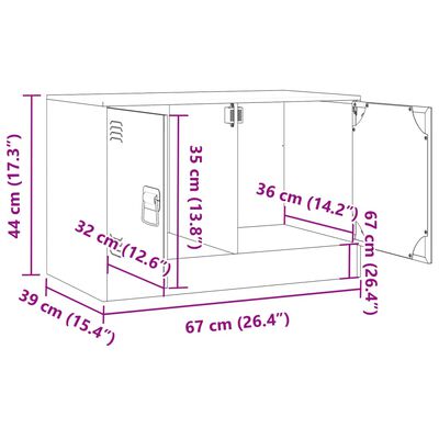 vidaXL telerikapp, antratsiit, 67x39x44 cm, teras