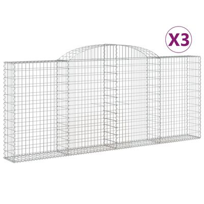 vidaXL kaarekujulised gabioonkorvid 3 tk, 300x30x120/140 cm, raud