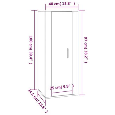 vidaXL seinale kinnitatav telerikapp, Sonoma tamm, 40x34,5x100 cm