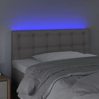 vidaXL LED-voodipeats, hall, 100x5x78/88 cm, kunstnahk
