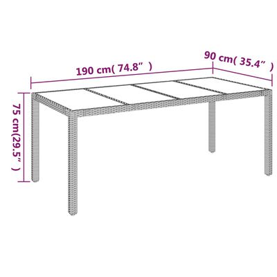 vidaXL 7-osaline aiamööblikomplekt patjadega, must, polürotang