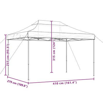 vidaXL kokkupandav pop-up peotelk, oranž, 410 x 279 x 315 cm