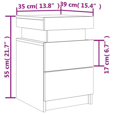 vidaXL öökapid LED-tuledega 2 tk, valge, 35 x 39 x 55 cm